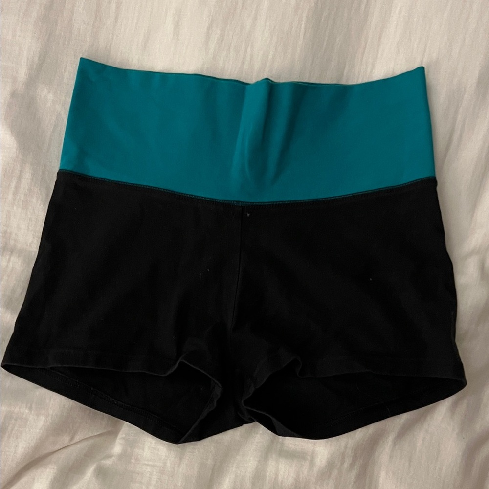 Aerie slim gym short Teal and Black